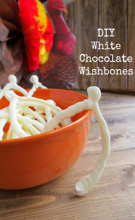 Start a new Thanksgiving tradition with these DIY White Chocolate Wishbones. With more than one wishbone, everyone can join in on the fun!