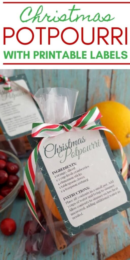 Christmas Potpourri with Printable Labels