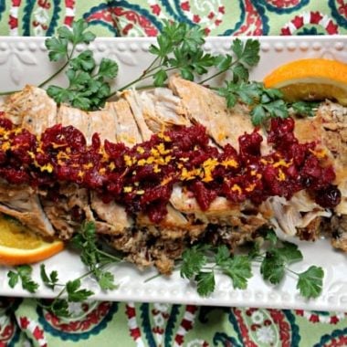 Slow Cooker Pork Loin With Cranberry Walnut Relish