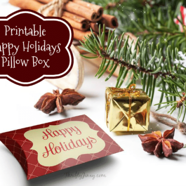 Printable Happy Holidays Pillow Box