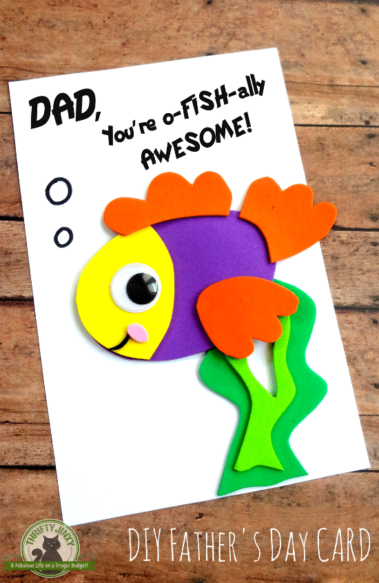 This DIY Father's Day Card Craft is fun and easy to make using colorful foam craft sheets and our printable template.