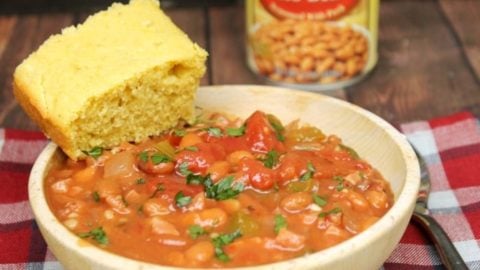 Pinto Beans And Ham With Homemade Buttermilk Cornbread mix7