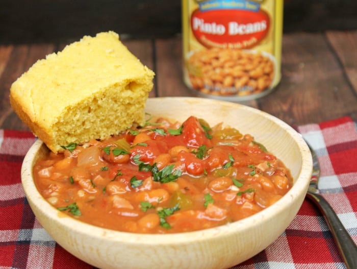 Pinto Beans And Ham With Homemade Buttermilk Cornbread 