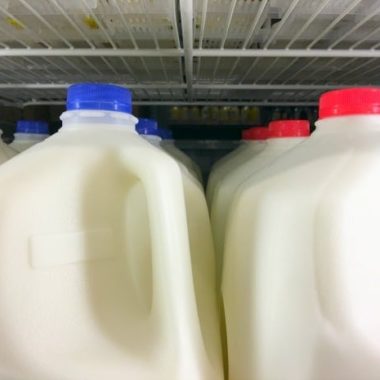 Gallons of Milk in Dairy Case