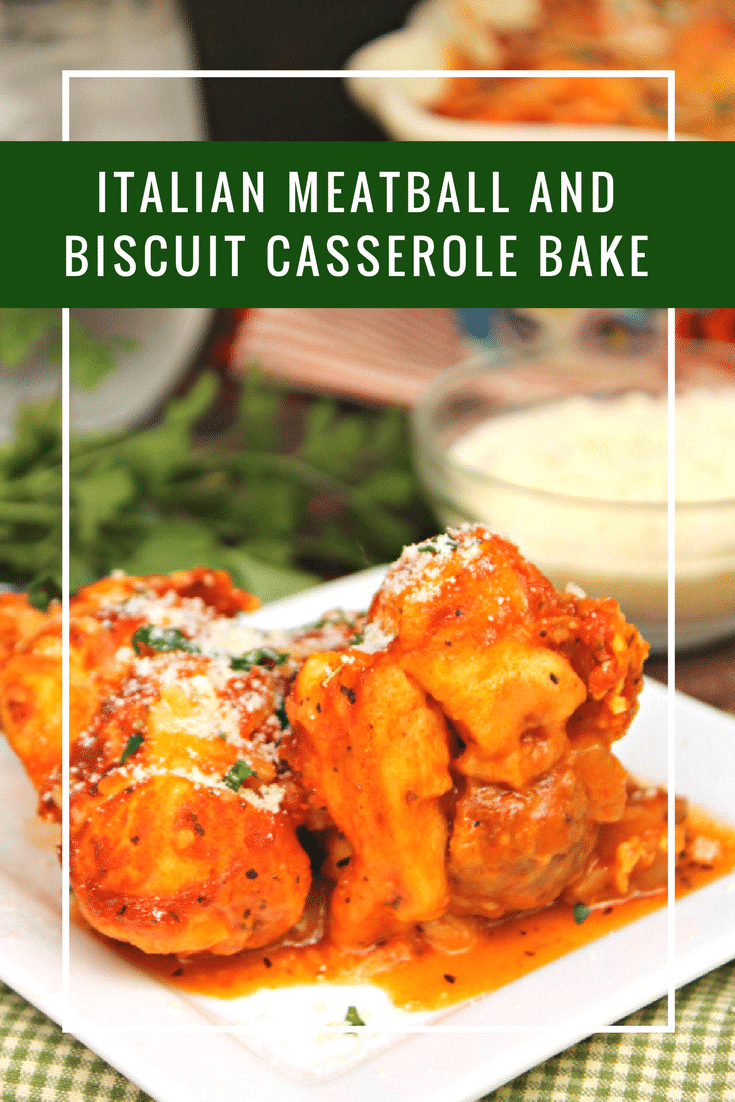 Italian Meatball And Biscuit Casserole Bake pin