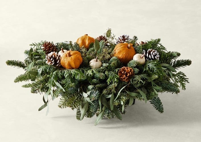 Greens and Gourds Thanksgiving Centerpiece