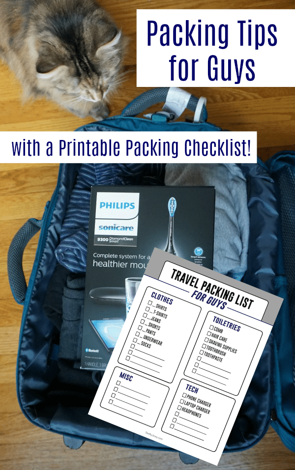 Check out these Packing Tips for Men – with a Handy Printable Packing Checklist! #WorldsSmartestToothbrush #ad 