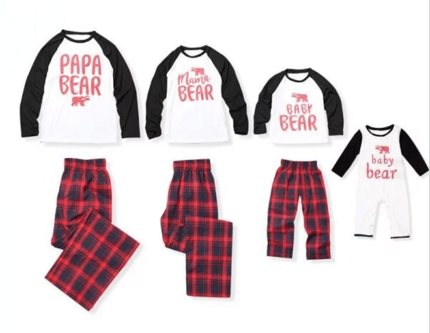 Mommy daddy 2024 baby christmas pajamas