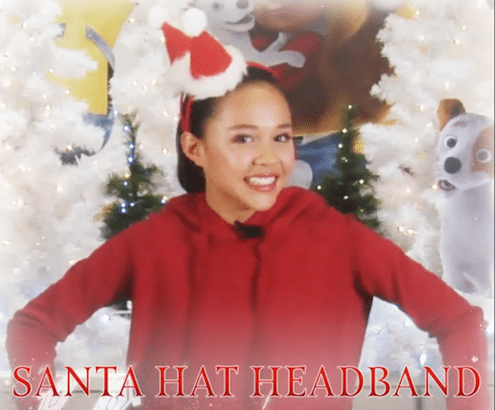 Learn how to make a DIY Santa Hat Headband with Breanna Yde who stars as li Mariah in Mariah Carey’s All I Want for Christmas is You!