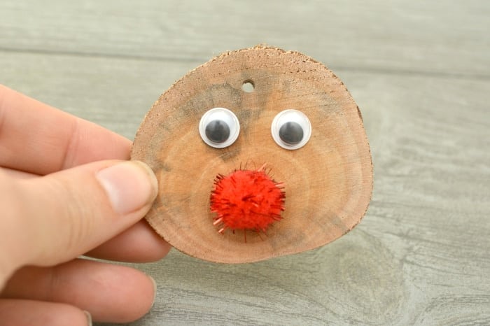 Rudolph Wood Slice Ornament Is An Easy Kid Christmas Craft step three