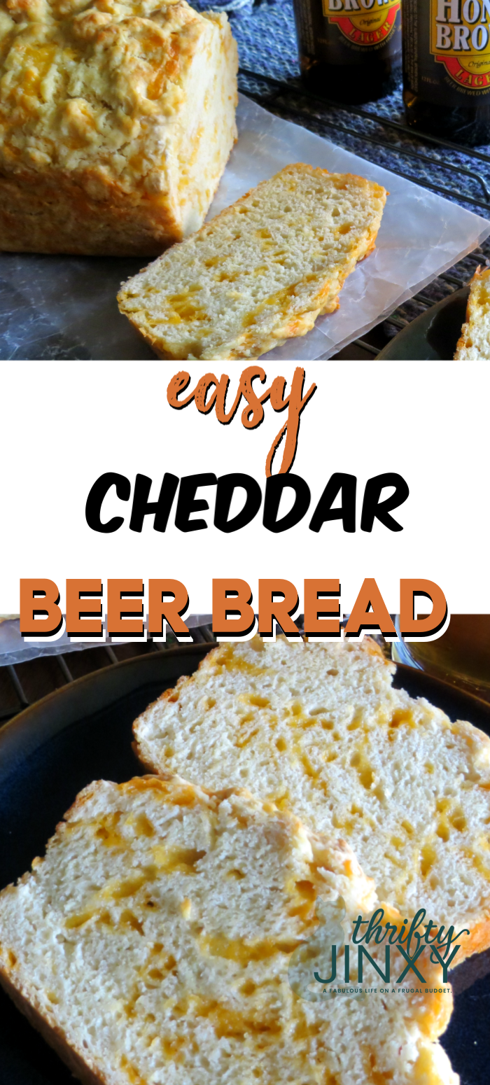 Super Easy Cheddar Beer Bread Recipe - Super GOOD Too! - Thrifty Jinxy