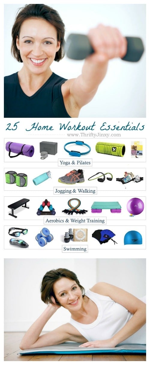 Get fit at home without breaking the bank with these Essential Home Workout Equipment items for yoga, cardio, running, weight training, pilates or swimming.
