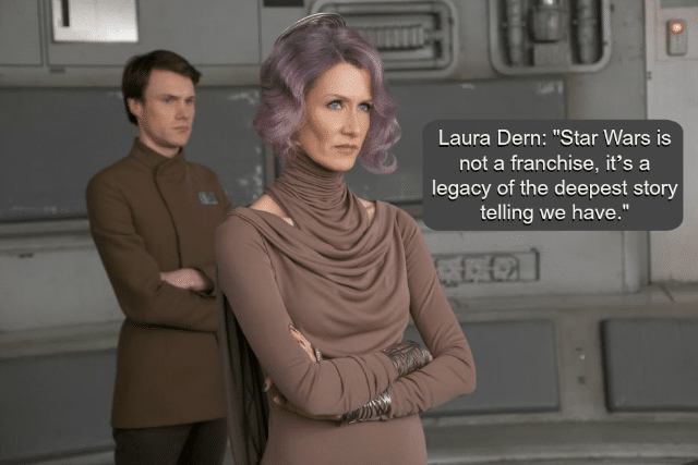 Laura Dern as Vice Admiral Amilyn Holdo in The Last Jedi