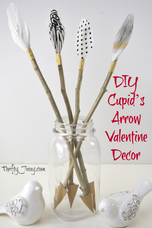 DIY Cupid's Arrow Valentine Decor Craft - Thrifty Jinxy