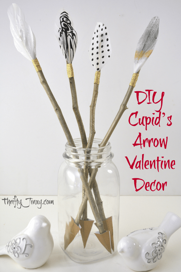 Add a subtle Valentine's Day themed touch to your decor with this DIY Cupid’s Arrow Valentine Decor Craft starting with twigs. 