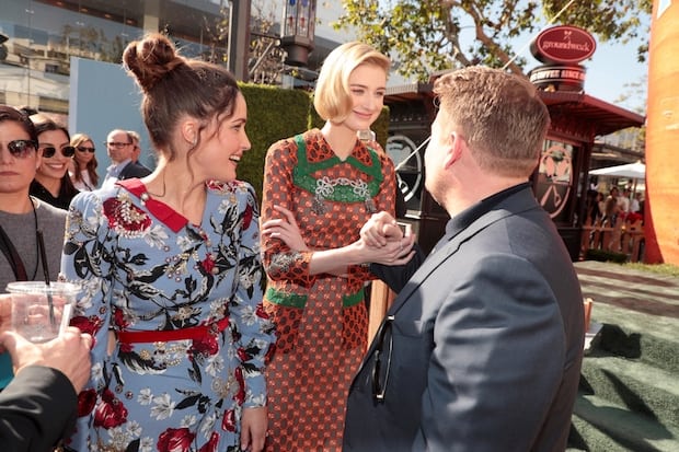 Rose Byrne, Elizabeth Debicki and James Corden at the World Premiere of Columbia Pictures' PETER RABBIT in Los Angeles, CA