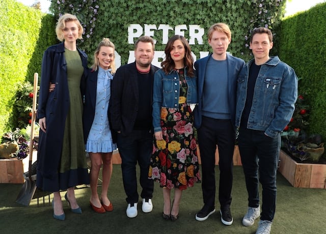 Elizabeth Debicki, Margot Robbie, James Corden, Rose Byrne, Domhnall Gleeson and Director Will Gluck at Peter Rabbit Press Conference