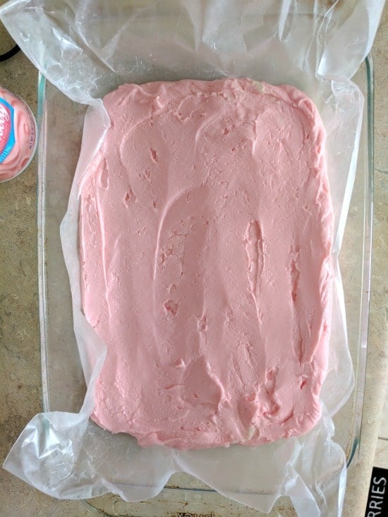 Easy Strawberry Fudge in Wax-Paper Lined Pan