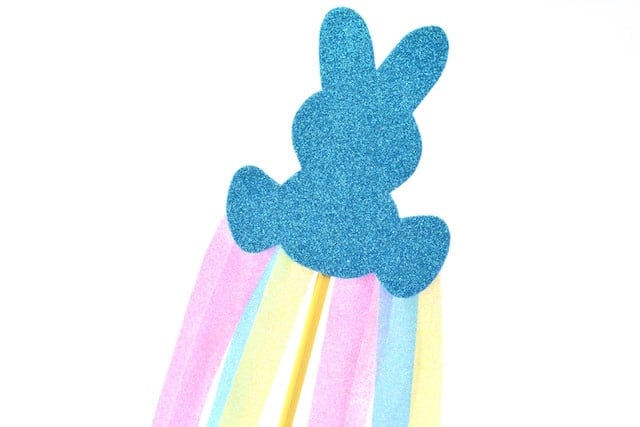 Easter bunny wand with pastel ribbons