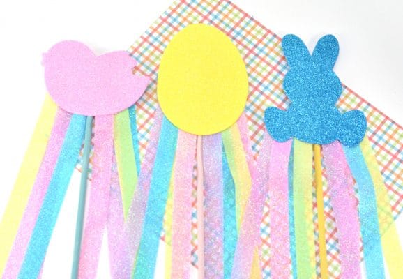 Dollar Store Easter Craft Spring Wands - Check, Egg, Bunny