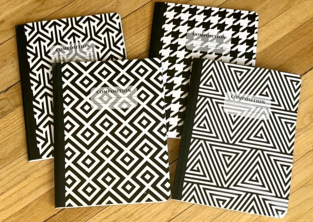 Composition Book Black & White Fashion Print