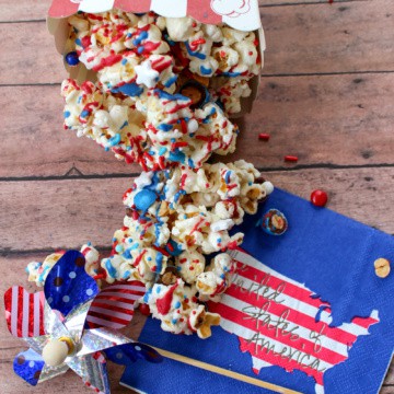 Red White and Blue July 4th Patriotic Popcorn