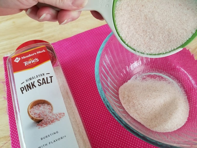 Homemade Pink Himalayan Salt Scrub Recipe step 1