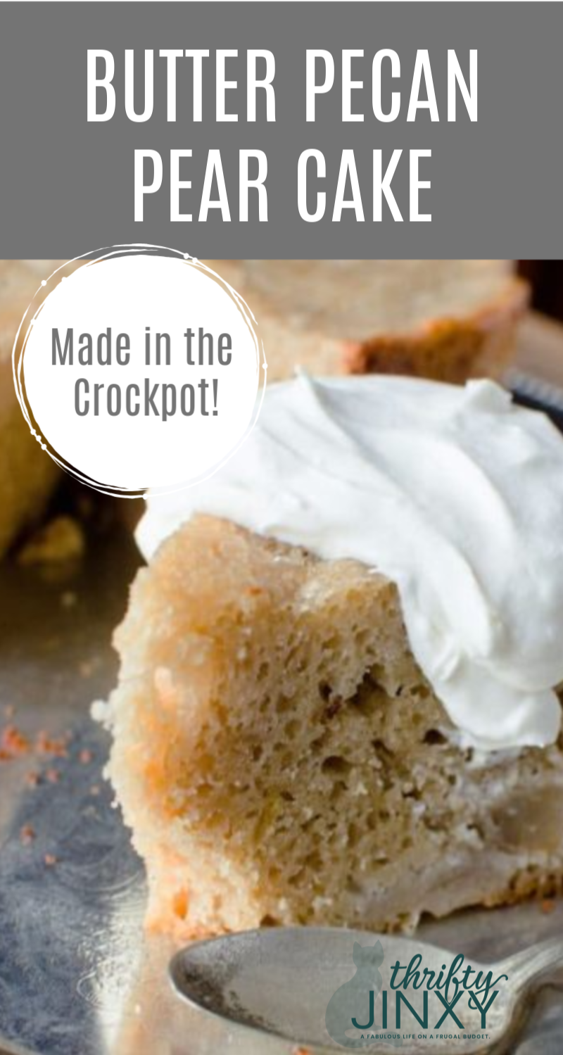 Butter Pecan Pear Cake Recipe in the Crockpot