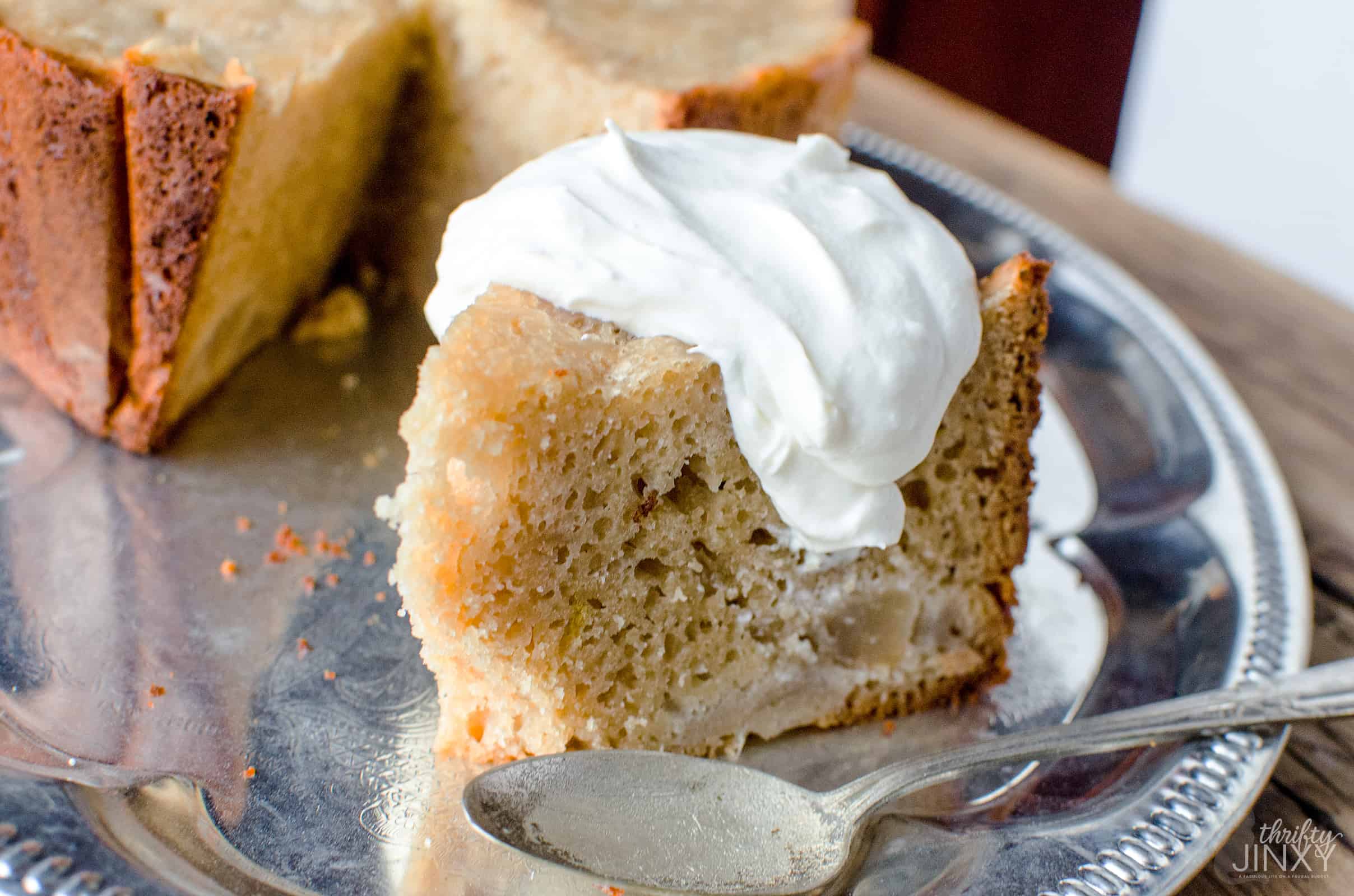 Slow Cooker Butter Pecan Pear Cake on Plate