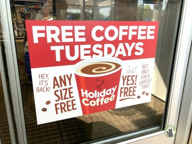 Holiday Free Coffee Tuesdays Sign