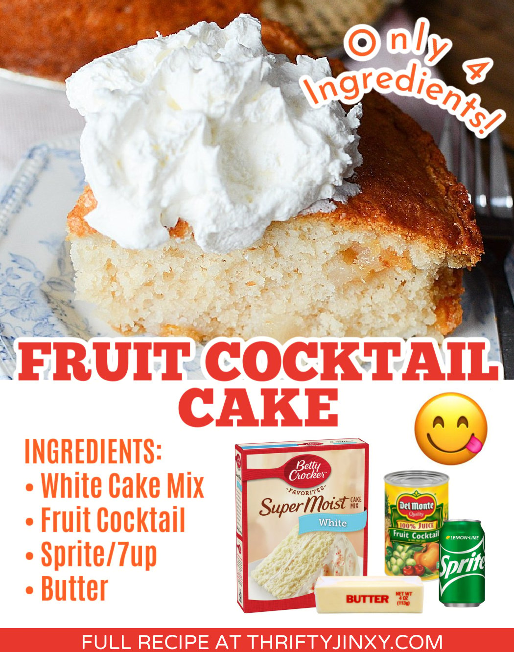 Fruit Cocktail Cake with Ingredient Photos