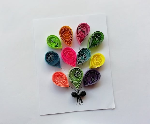 Finished Balloons Paper Quilling Craft