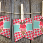 Free Printable Valentine's Day Banner with Ice Cream Theme