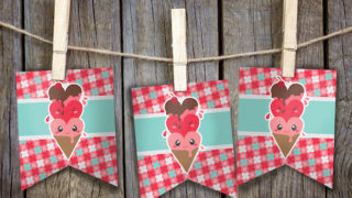 Valentines Day Ice Cream Banner