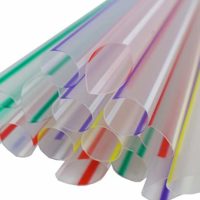CucinaPrime Clear Striped Bubble Tea Boba Straws Jumbo Striped, 8.5 inches, 200 Count