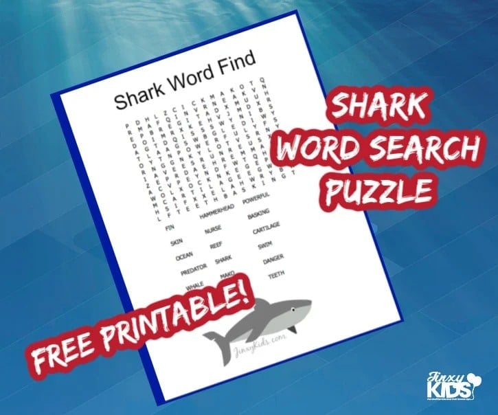 Shark Word Search Puzzle