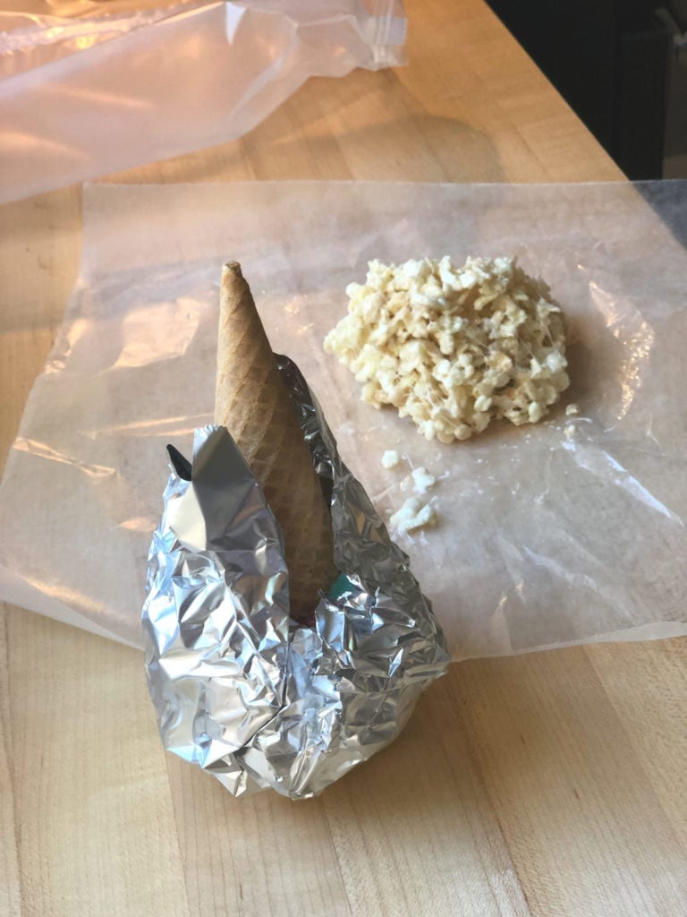 Wrap Worm Cones in Foil