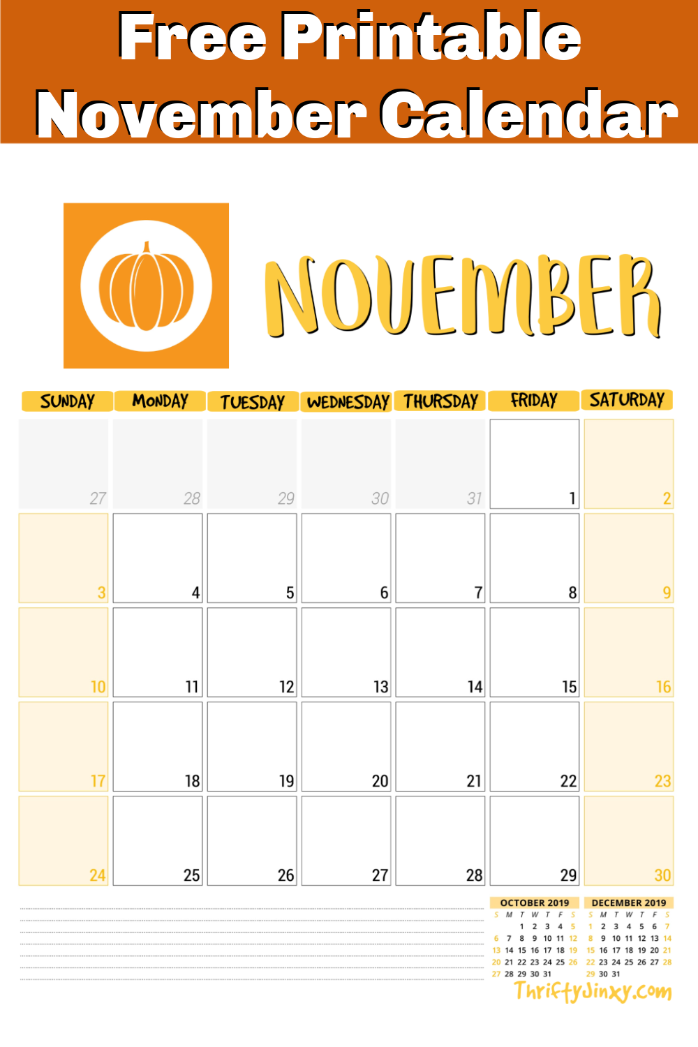 Free Printable November Calender Printable World Holiday