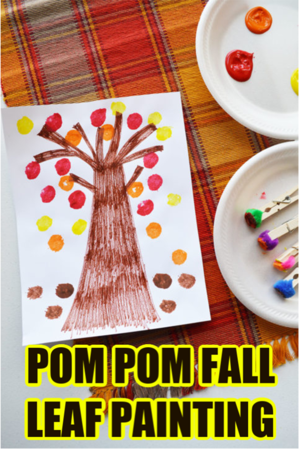 Pom Pom Fall Leaf Painting Craft