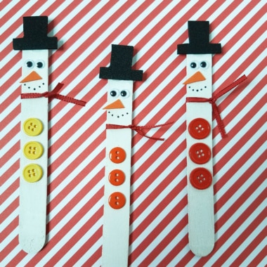 Craft Stick Snowman Magnets