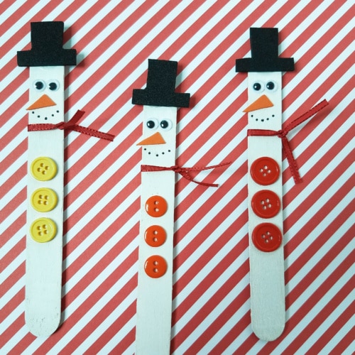 Adorable Craft Stick Snowman Magnets for the Kids to Make - Thrifty Jinxy