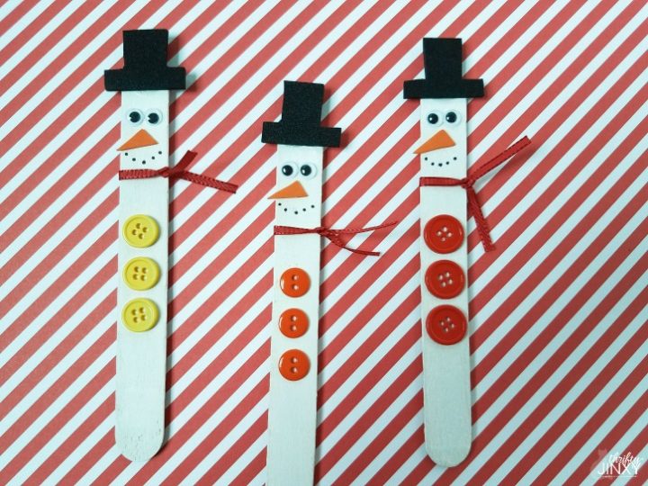 Adorable Craft Stick Snowman Magnets for the Kids to Make - Thrifty Jinxy