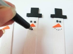 Craft Stick Snowman Magnets process