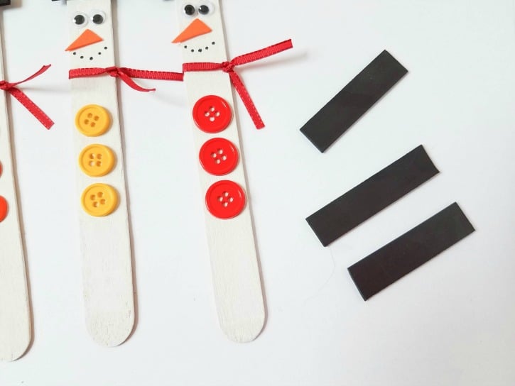 Craft Stick Snowman Magnets process