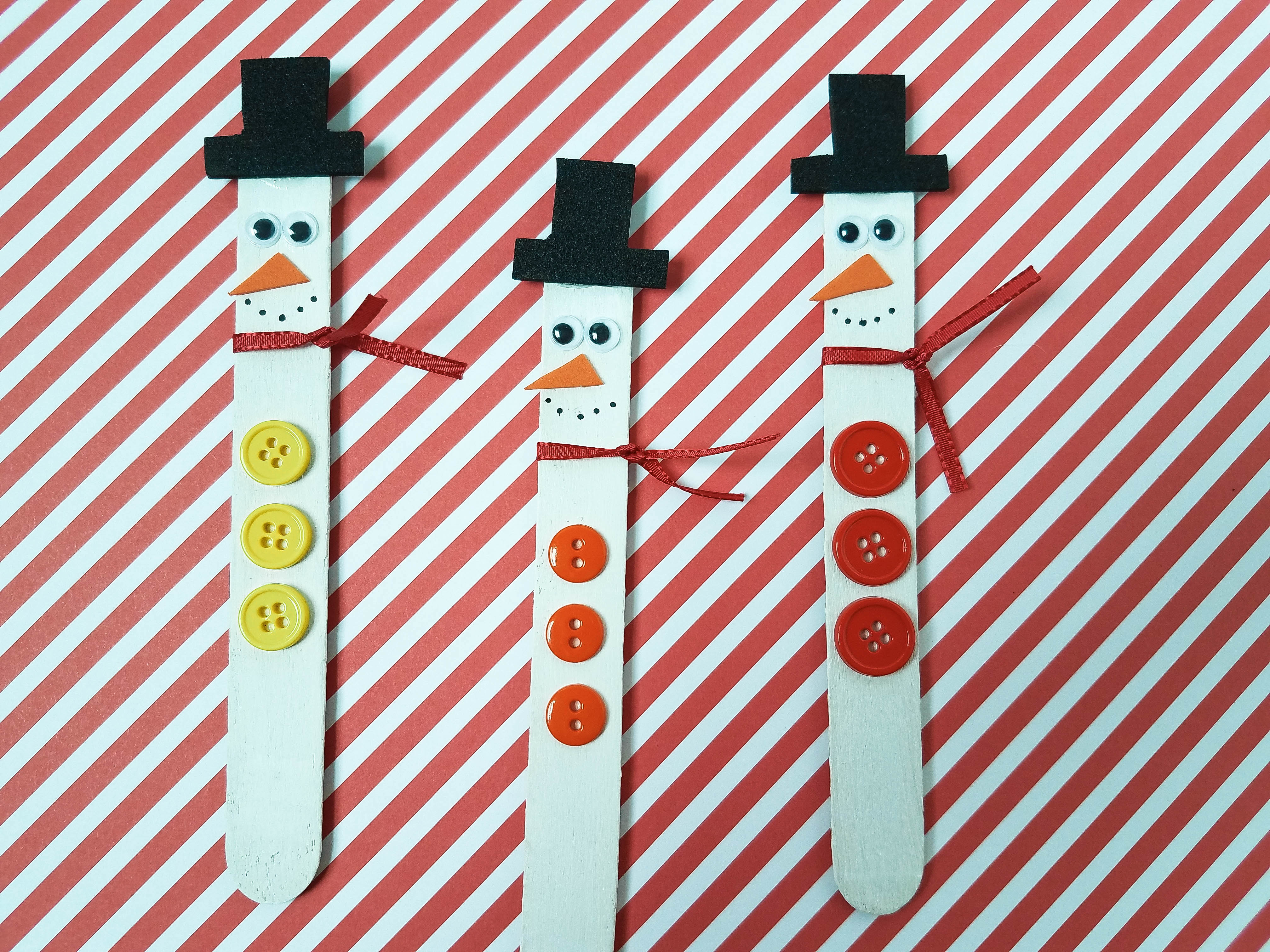 Adorable Craft Stick Snowman Magnets for the Kids to Make - Thrifty Jinxy