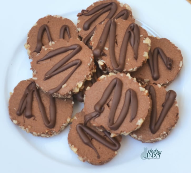 Chocolate Pecan Cookies on a Plate