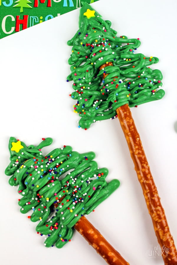 Christmas Tree Pretzel Rods 