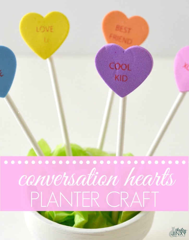 Cute Conversation Heart Planter Craft for Kids