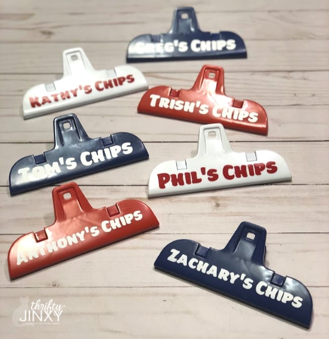 Cricut Personalized Chip Clips