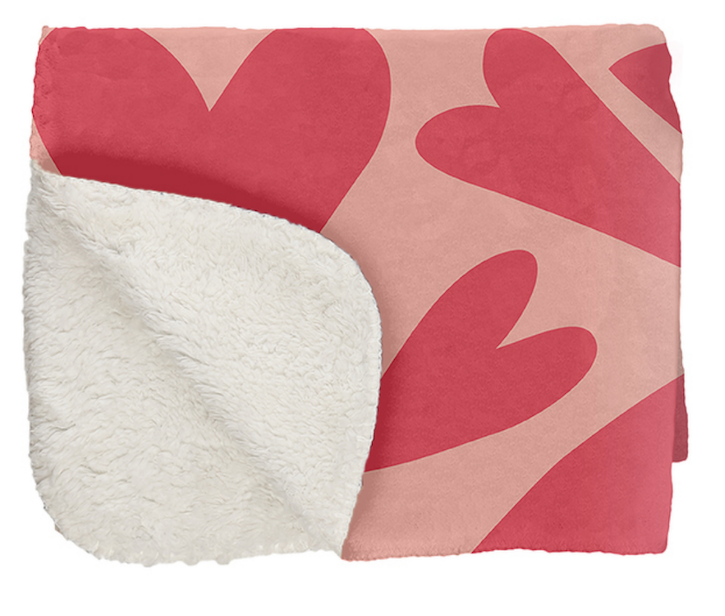 Erin Condren LOVE HEARTS SHERPA THROW